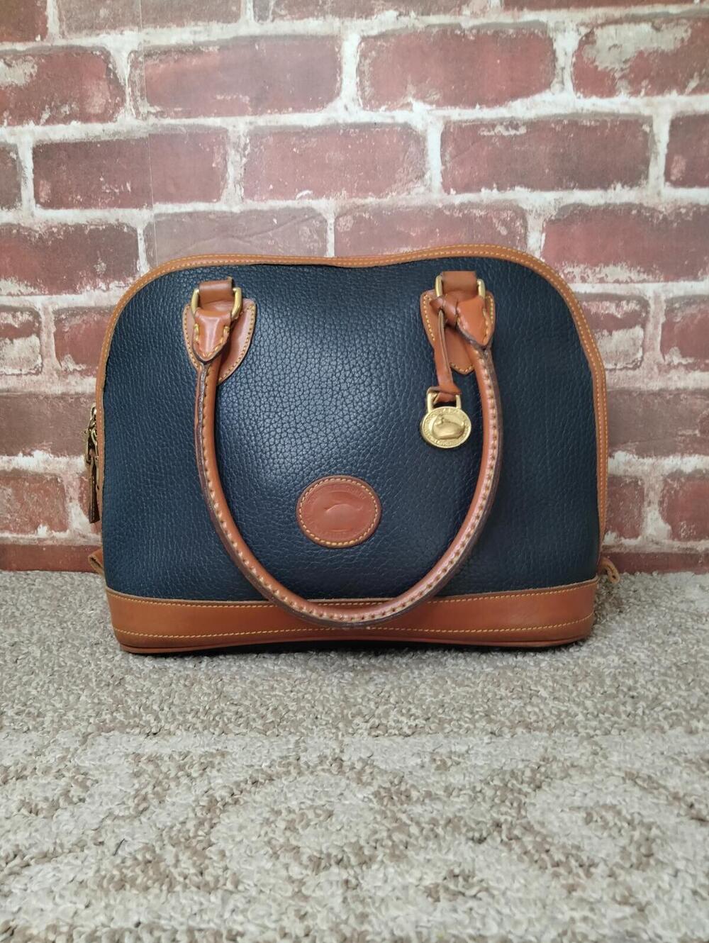 Dooney & Bourke Norfolk Satchel Vintage All Weather Leather Handbag Tote USA